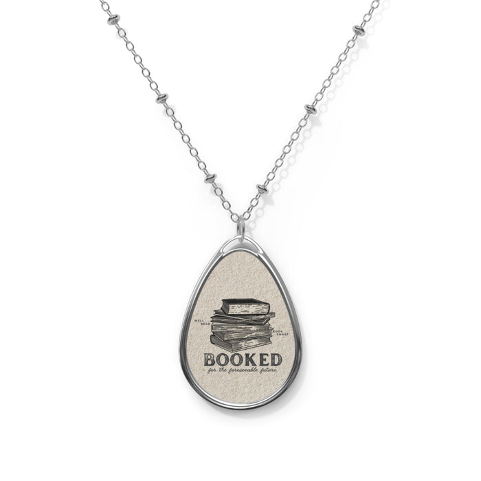 Booked for the Foreseeable Future Oval Necklace
