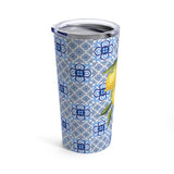 Amalfi Coast Blue Tiles & Lemons Tumbler, Amalfi Italy, Travel in Italy Cup, Gift Italian Mom, Italian Wedding Shower Honeymoon in Italy