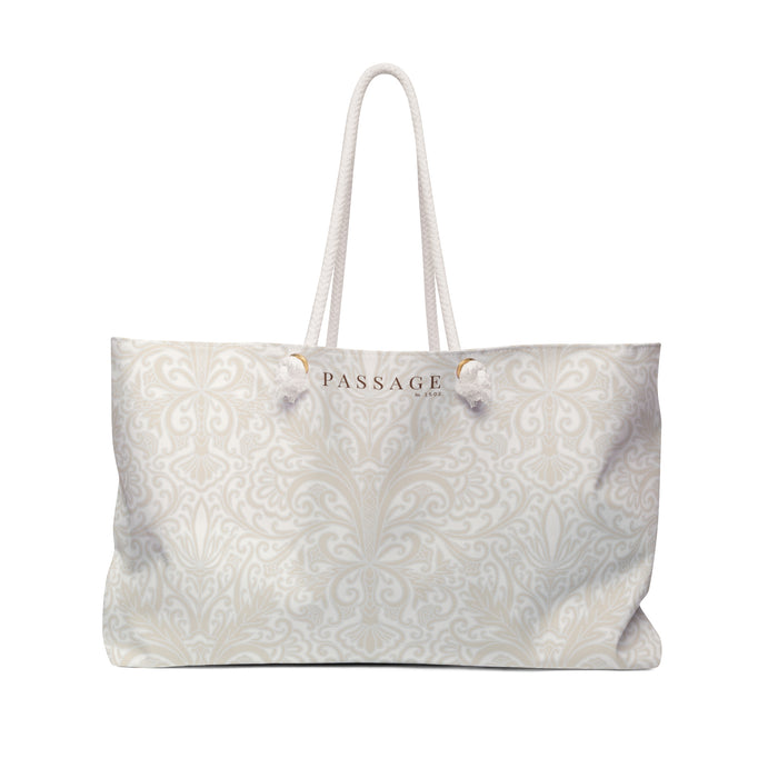 Grand Tour Damask in Parchment Floral Weekender Bag