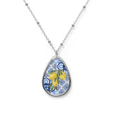 Amalfi Lemons & Tiles Oval Necklace, Amalfi Coast Travel, Wedding Honeymoon in Amalfi Positano Italy, Italian Travel, Gift Italian Mother