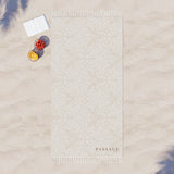 Grand Tour Damask in Parchment Picnic & Beach Towel