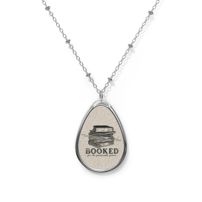 Booked for the Foreseeable Future Oval Necklace