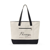 Passage Canvas Tote Bag — Zippered Two-Tone Beach & Market Tote