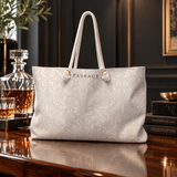 Grand Tour Damask in Parchment Floral Weekender Bag