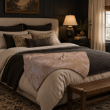 Antique Floral Damask Velveteen Blanket