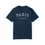 Paris France Varsity Shirt, Cool Tones Comfort Colors, Oversized French Travel T-shirt, French Wedding Honeymoon, Matching Group Travel Tee