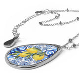 Amalfi Lemons & Tiles Oval Necklace, Amalfi Coast Travel, Wedding Honeymoon in Amalfi Positano Italy, Italian Travel, Gift Italian Mother