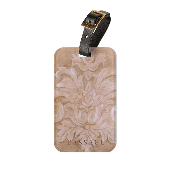 Antique Floral Damask Luggage Tag
